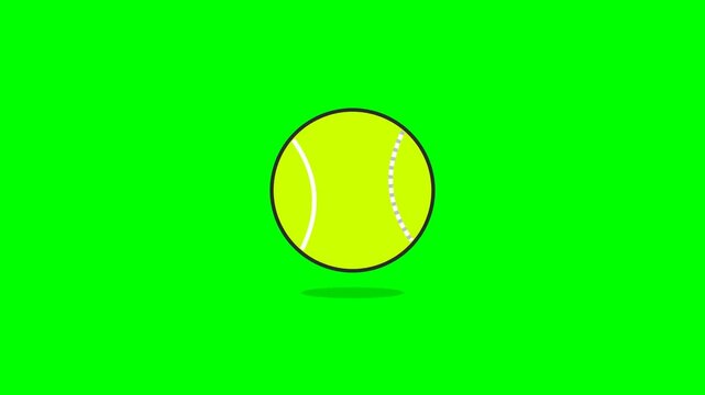 Bright yellow tennis ball bounces rhythmically in a smooth vertical motion creating an engaging loop for sports digital video animation