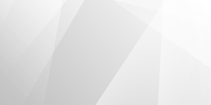 Abstract white and gray geometric background with subtle overlapping shapes and gradients, clean minimalist vector-style banner