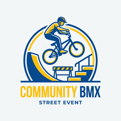 Obraz premium Dynamic Community Bmx Street Event Action Graphic Illustration
