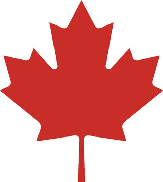 Red maple leaf icon isolated on white background national symbol of Canada