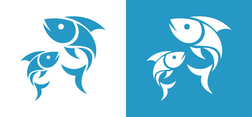 Fototapeta premium Fish Logo Vector Set – Modern Marine Animal Mascot Icons for Seafood and Aquatic Brand Identity