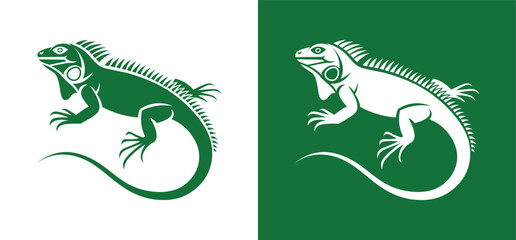 Fototapeta premium Iguana Logo Vector – Modern Reptile Mascot Emblem for Wildlife and Eco Brand Identity