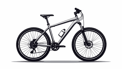 Fototapeta premium Modern mountain bike with black tires.