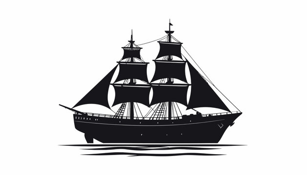Vintage Sailing Ship Illustration.