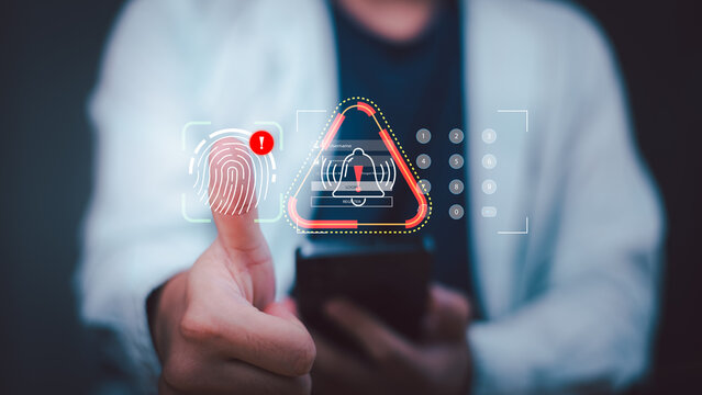 Cybersecurity analyst protects digital accounts through secure login authentication, biometric verification, access control, cyber threat detection, identity protection, mobile security, data privacy