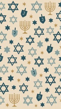 Hanukkah symbols festive pattern mobile wallpaper