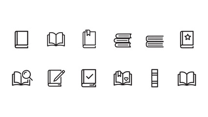 Obraz premium Education and Library Book Line Icon