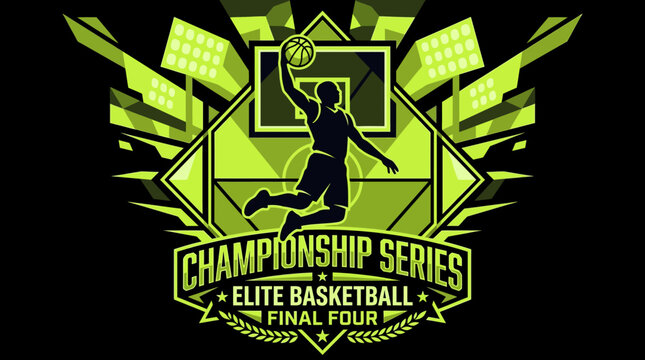 Dynamic Basketball Championship Series Elite Final Four Graphic Design