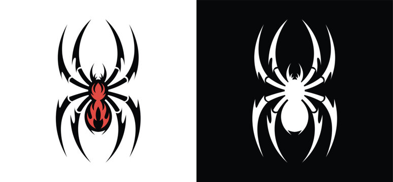 Tribal Spider Logo Vector &ndash; Black Widow Spider Emblem for Gaming, Tattoo and Esports Branding