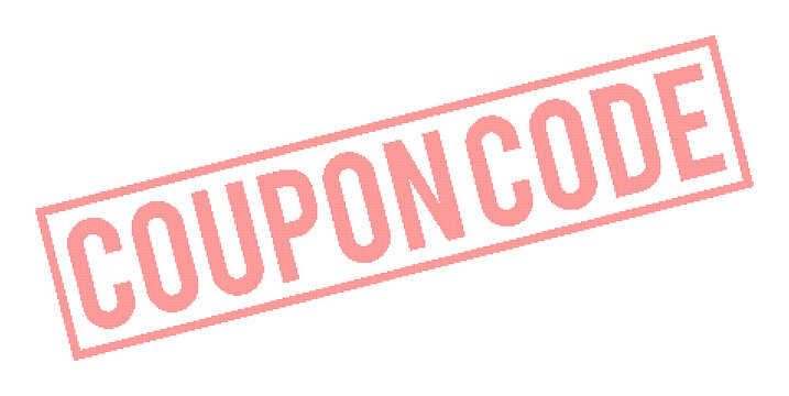 Red Coupon Code Stamp on Transparent Background