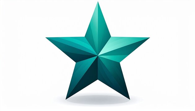 A stylized three dimensional teal star graphic icon isolated on white background perfect for corporate achievement and success concepts.