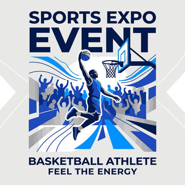 Dynamic Basketball Athlete Slam Dunking Energetic Sports Expo Event Illustration