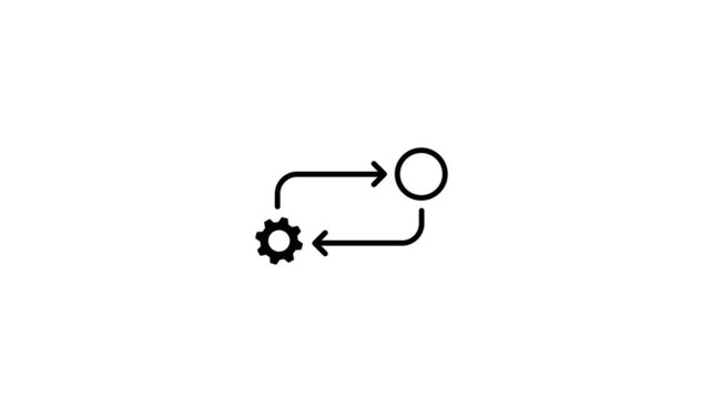 Process icon in flat style isolated . Process symbol in black for your web site design on a white background animation.