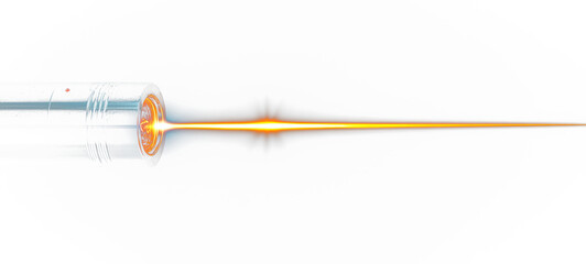 Fototapeta premium Futuristic weapon, emitting bright energy beam, on a black background. Detailed visual representation