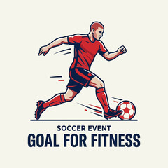 Fototapeta premium Dynamic Athletic Soccer Player Kicking Ball In Action