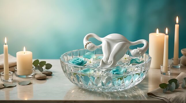 Uterus Model in Water for Ovarian Cancer Awareness Month