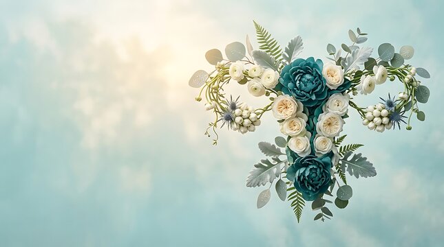 Teal Floral Uterus for Ovarian Cancer Awareness Month