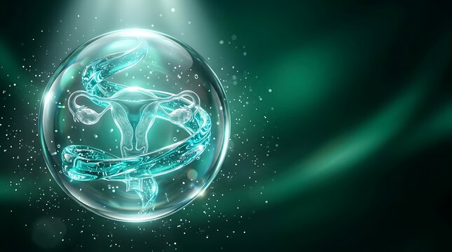 Ovarian cancer awareness month and female reproductive health concept