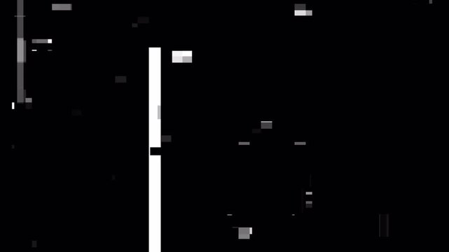 Digital VHS Glitch Transition with TV Signal Distortion  Overlay