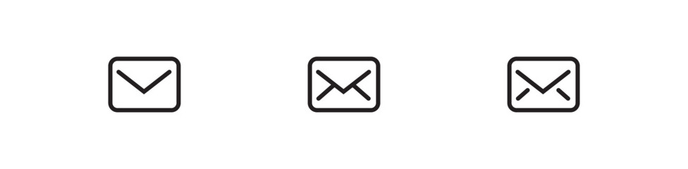 Mail icon, Email envelope icons button, vector, sign, symbol, logo, illustration, editable stroke, flat design style isolated on white