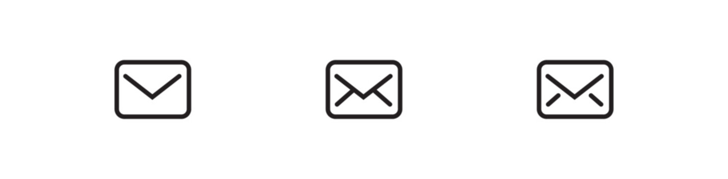 Mail icon, Email envelope icons button, vector, sign, symbol, logo, illustration, editable stroke, flat design style isolated on white