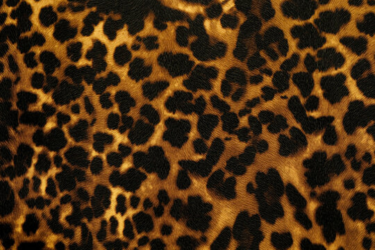 Close up of leopard print textile showing texture and animal spots for fabric design