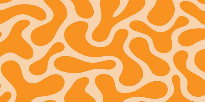 Orange organic blob pattern seamless abstract texture.