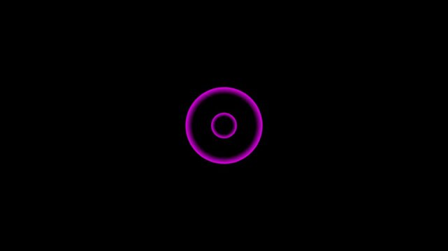 Digital radio waves screen animation on black background. Radial fade wave for sound, swirl, radio and sonar. Abstract radio, waves, digital, sound, sonar, radar, abstract, technology