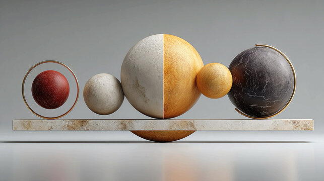 Challenge - Forms resist harmony abstract tension conceptual obstacle visual struggle dynamic energy expressive conflict minimalistic metaphor for growth and effort
