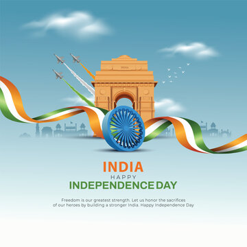 15th august happy independence day democratic India 80th with Indian flag. abstract vector illustration design