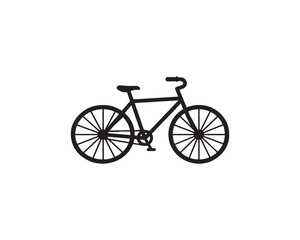 Fototapeta premium Simple black icon of a bicycle for transportation and cycling design