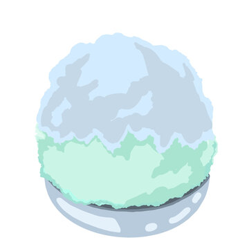 ガラスの器に入ったかき氷(みぞれ)