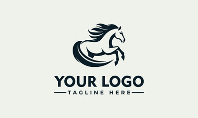 Dynamic Horse illustration vector logo with abstract mane and tail design © nuaari