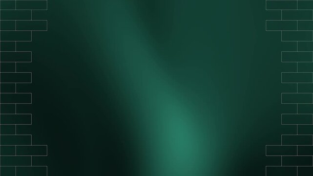 Brick wall outline abstract background 4K animation video with a green fluid background gradient. Seamless brick wall outline abstract background 4K animation video for digital media overlays.