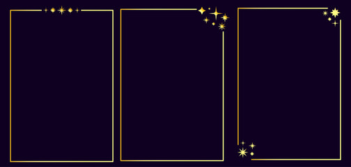 Fototapeta premium Luxury golden border frames collection. Rectangle and square frame designs with elegant thin lines, perfect for premium certificates, awards, and decorative labels.