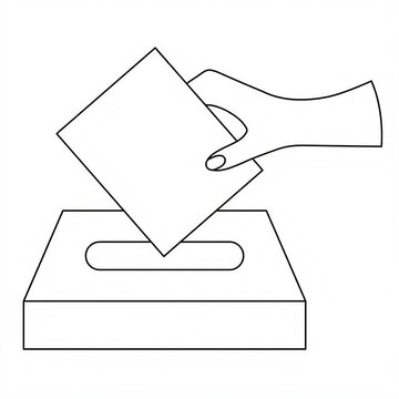 hand with a ballot sketch 