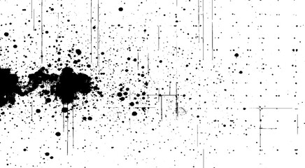 Naklejka premium Rough, scratch, splatter grunge pattern design brush strokes. Overlay texture. Faded black-white dyed paper texture. 