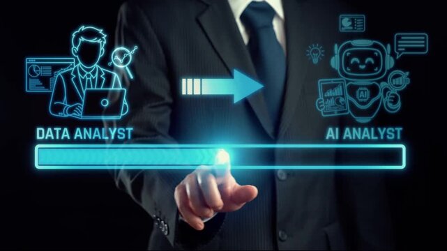 Future of Data Analysis Transitioning from Human Analyst to Intelligent AI Analyst with Digital Interface and Visual Graphics. Liminal.