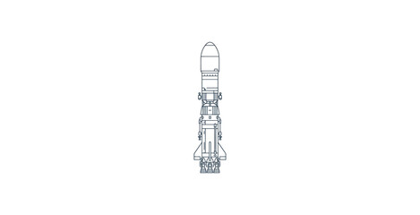 Space Rocket Outline Vector Illustration © Pak