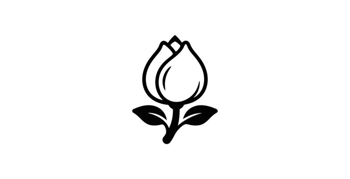 Minimalist Rosebud Vector Icon