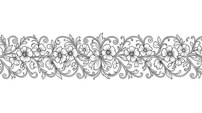 Seamless Floral Border
