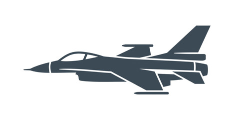 Modern Fighter Jet Flat Vector Illustration © Vect