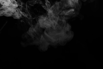 Fototapeta premium White smoke over black background for overlay design