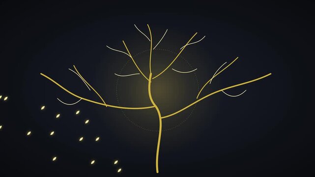Abstract Digital Tree Lines Growth Motion Graphic