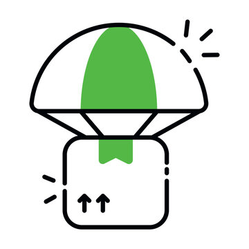 An icon design of parachute delivery
