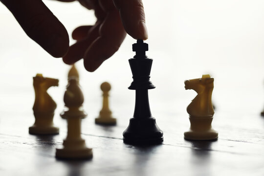 chess board game for ideas and competition and strategy, business success concept