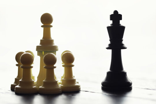 chess board game for ideas and competition and strategy, business success concept