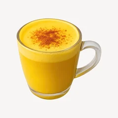 Golden latte in glass mug © Rawpixel.com