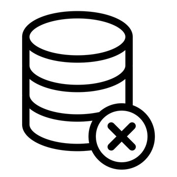 Delete Database Server Error Line Icon