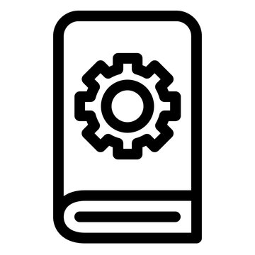 Instruction Manual Book Gear Line Icon